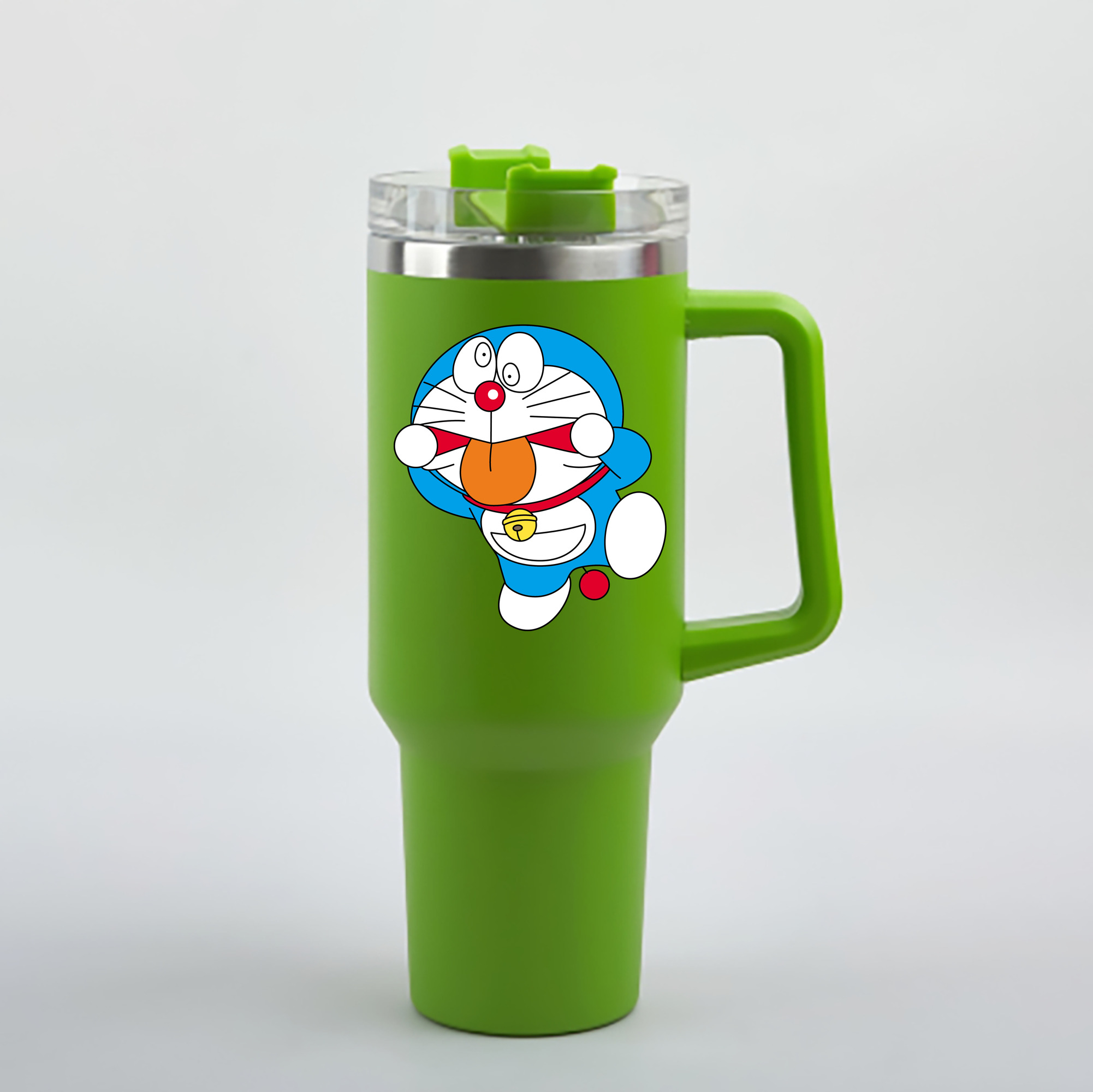 （画像用） ドラえもん Doraemon 1200mL車用タンブラー - クリスタルステッカー（プラスチックストロー付き）